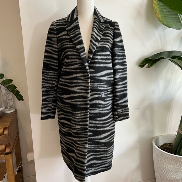 Topshop Jackets & Blazers - Topshop Wool-Blend Zebra Coat